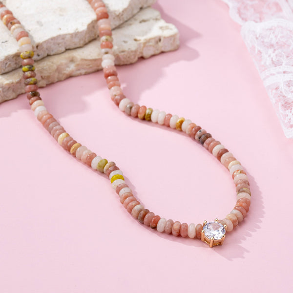 JOSSLYN by wall to wall - NATURAL SEMI PRECIOUS STONE BEADED CHARM NECKLACE | 80N92658