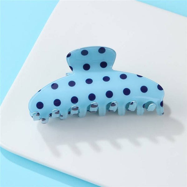 Retro Polka Dot Hair Claw - Glossy Spotted French
