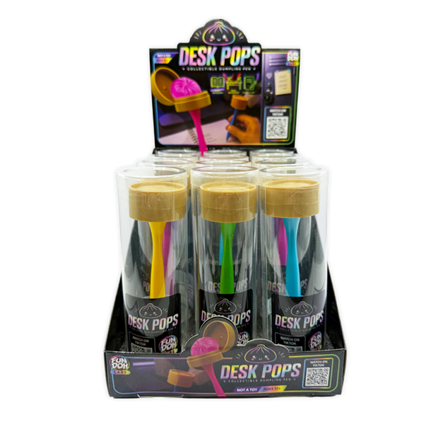 Novelty Brands - Fun Doh Squishy Dumpling Pen Desk Pop Variety - 12/Display