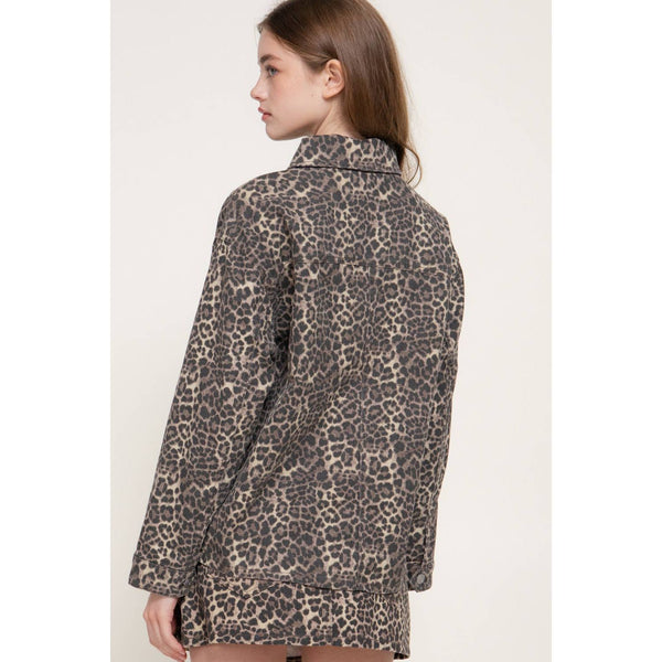 Leopard Jacket and Skirt Set