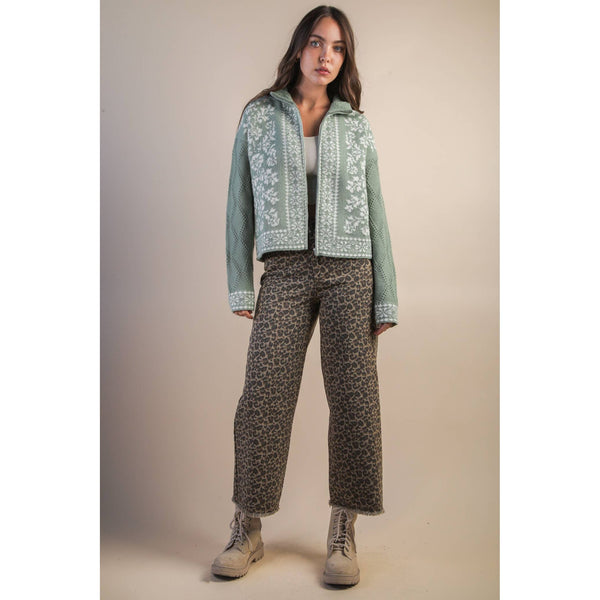 Leopard Printed Marine Straight Pants