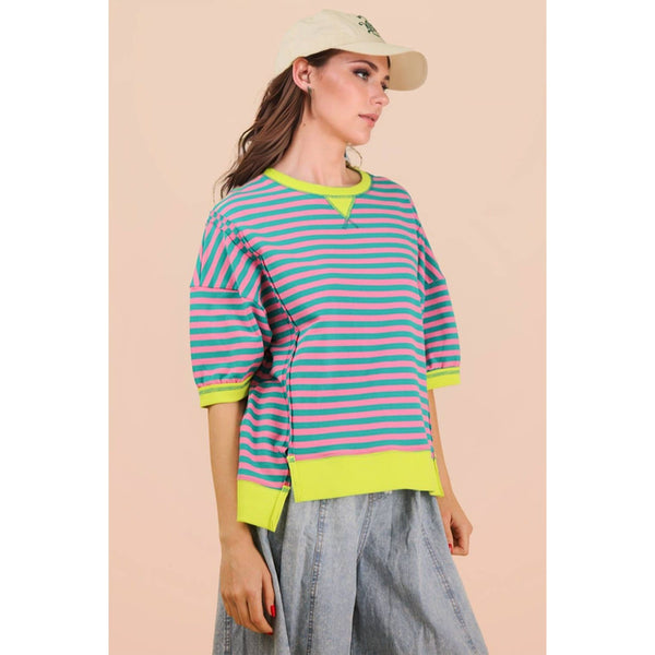 Oversized Stripe Casual Knit Top