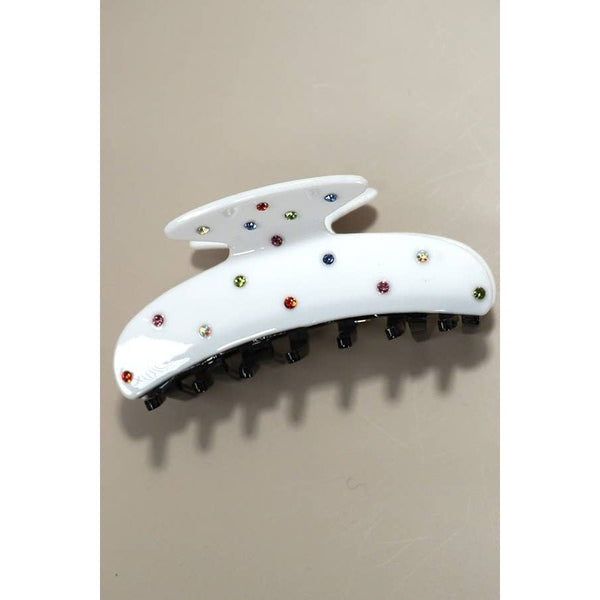 JUMBO RHINESTONE STUDDED LUX HAIR CLAW CLIPS