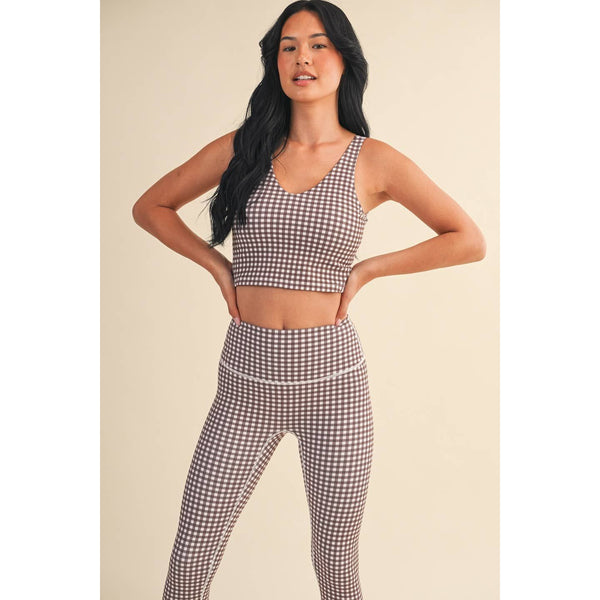 KIMBERLY C - Gingham Print Aligned Performance Cropped Tank Top by KIMBERLY C