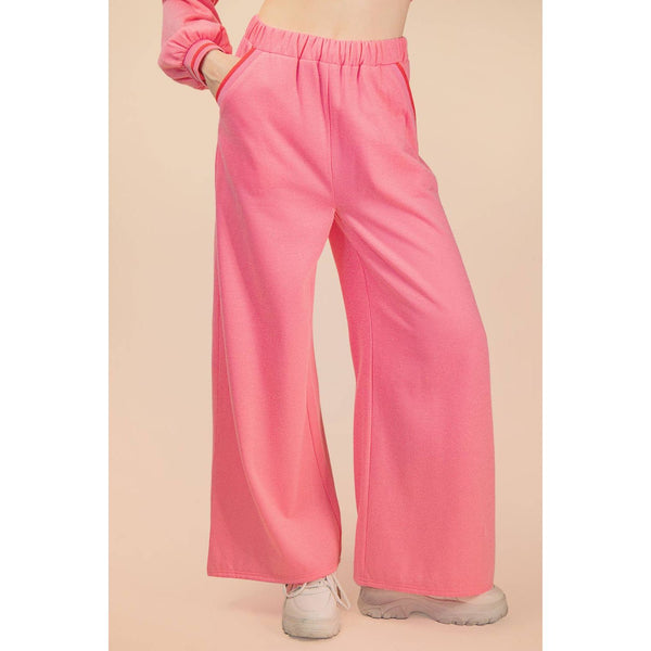 Block Band Detail Comfy Knit Top & Pants Set