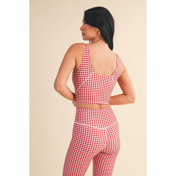 KIMBERLY C - Gingham Print Aligned Performance Cropped Tank Top by KIMBERLY C