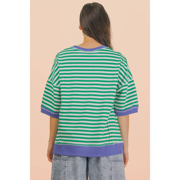 Oversized Stripe Casual Knit Top