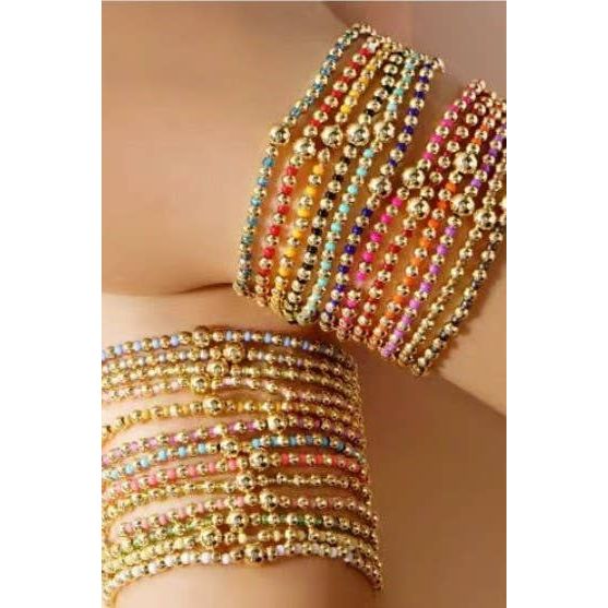 BOHO COLORFUL BALL BEADED BRACELET