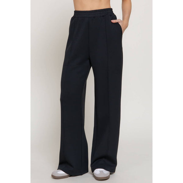 Elastic Waist Soft Modal Scuba Wide Pants