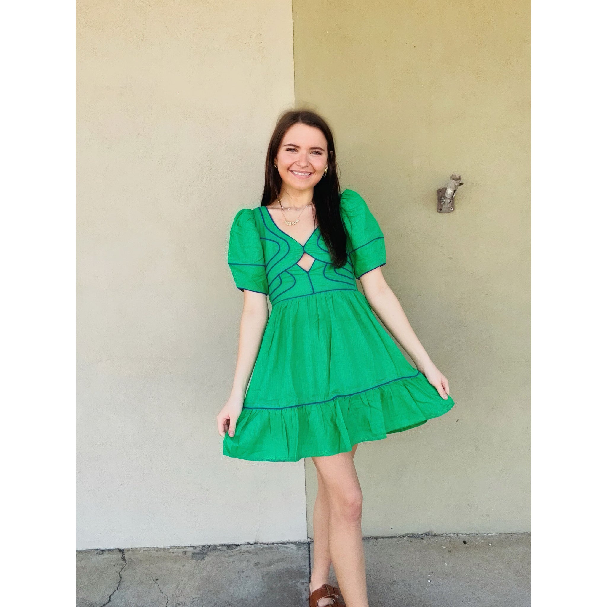 Kelly Green Short Sleeve Dress