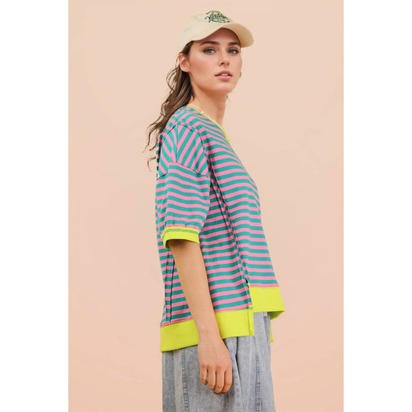 Oversized Stripe Casual Knit Top