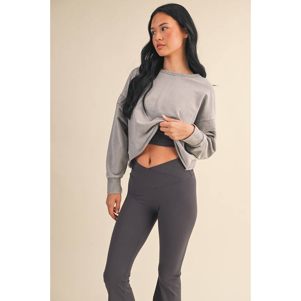 Mineral Wash Cutout Back Layering Sweatshirt