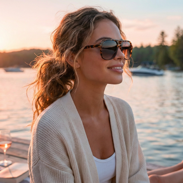 DAX Eyewear - Cruz - Unisex Aviator Sunglasses – Polarized Hair-Friendly
