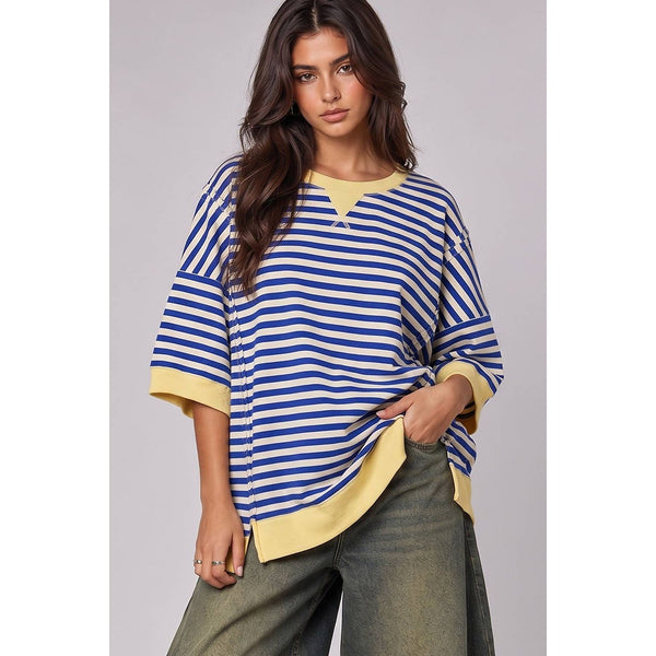 Oversized Stripe Casual Knit Top