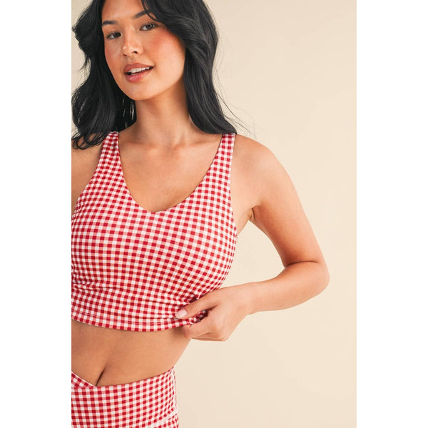 KIMBERLY C - Gingham Print Aligned Performance Cropped Tank Top by KIMBERLY C