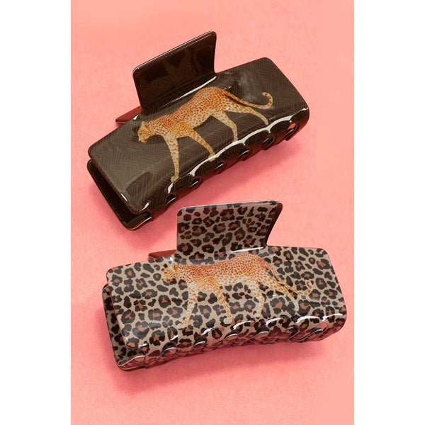 Wildlife Leopard Hair Claw Clips