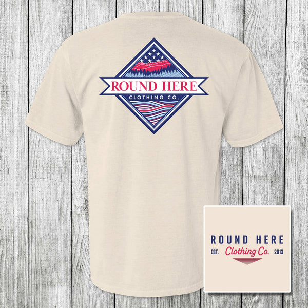 Patriotic Mountains Short Sleeve T Shirt