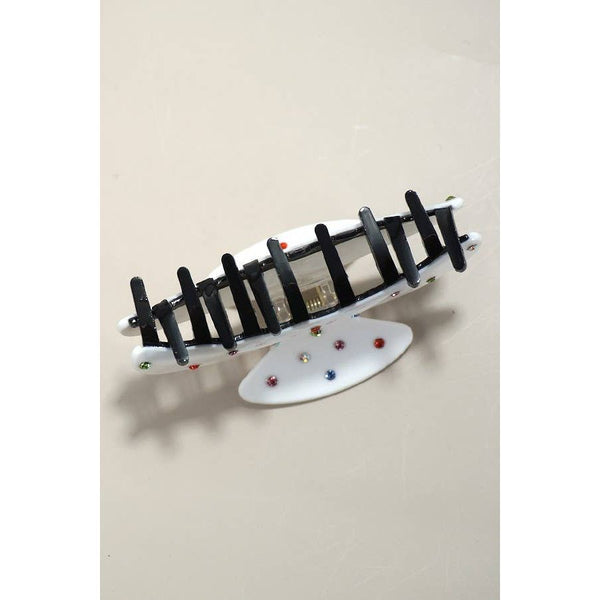 JUMBO RHINESTONE STUDDED LUX HAIR CLAW CLIPS