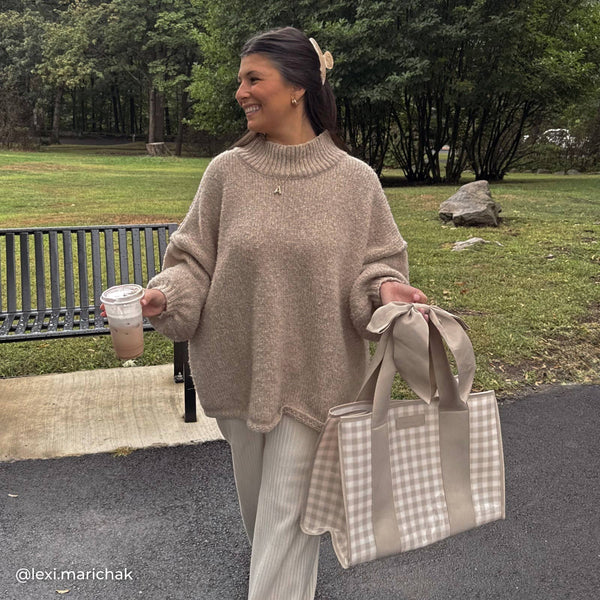 Case-Mate - Case-Mate Latte Gingham Bow Jelly Tote Bag