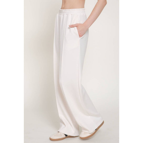Elastic Waist Soft Modal Scuba Wide Pants