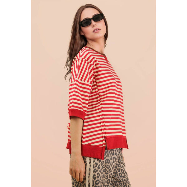 Oversized Stripe Casual Knit Top