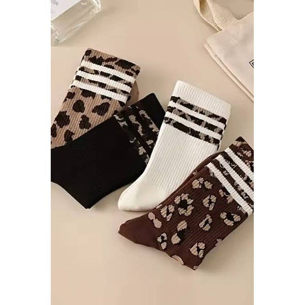 JOSSLYN by wall to wall - WOMAN ANIMAL LEOPARD HALF CREW THROWBACK SOCKS | 40S02071