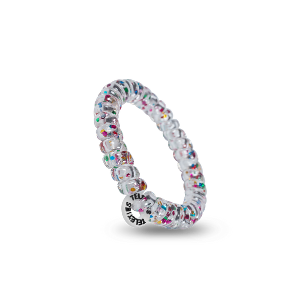 TELETIES - Spiral Hair Coils | Small | Party People Hair Ties