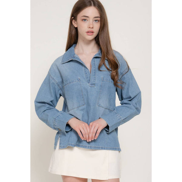 Denim Pullover Shirt