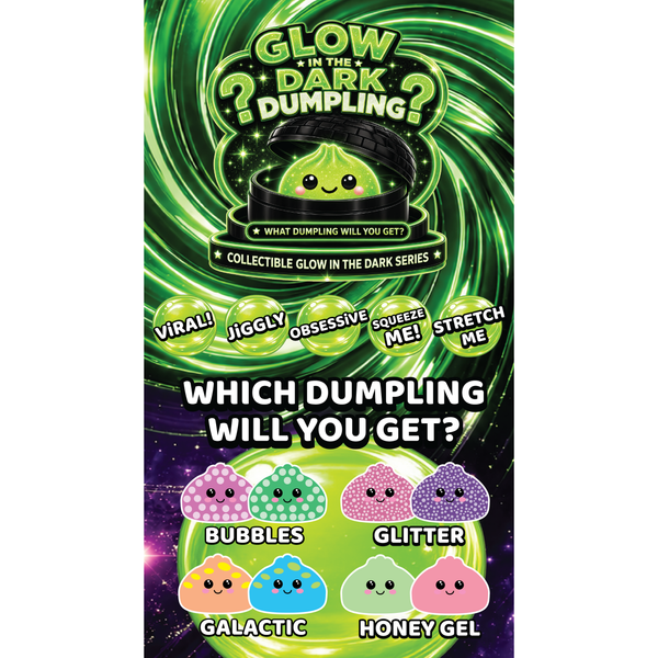 Fun Doh Glow-in-the-Dark Mystery Dumpling Squishy Toy Black
