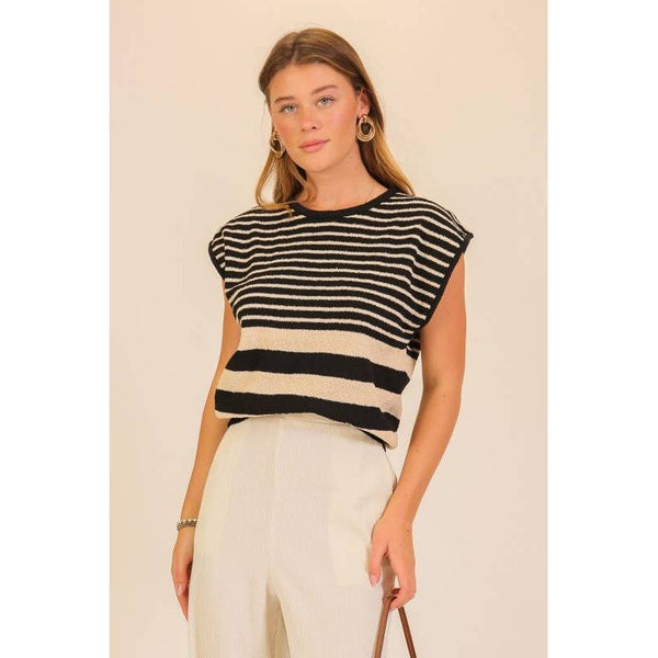 Lumiere - Striped Serenity Sleeveless Top