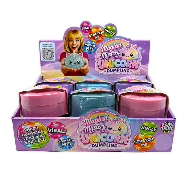 Novelty Brands - Fun Doh Unicorn Mystery Dumpling Squishy Toy - 12/Display
