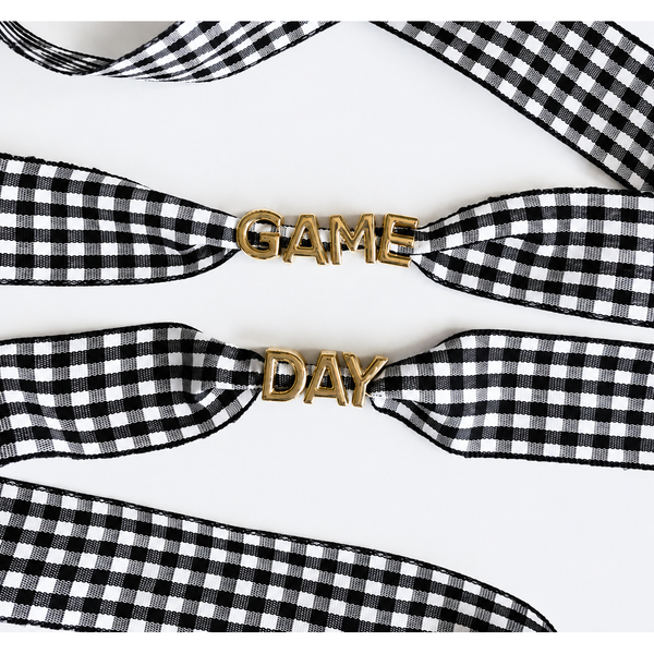 Game Day Gingham Shoe Lace Charm Set