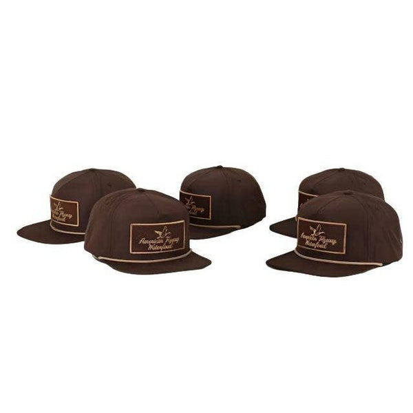 American Flyway Waterfowl - Youth Throwback Vintage Rope Hat Brown w Patch and Tan Rope