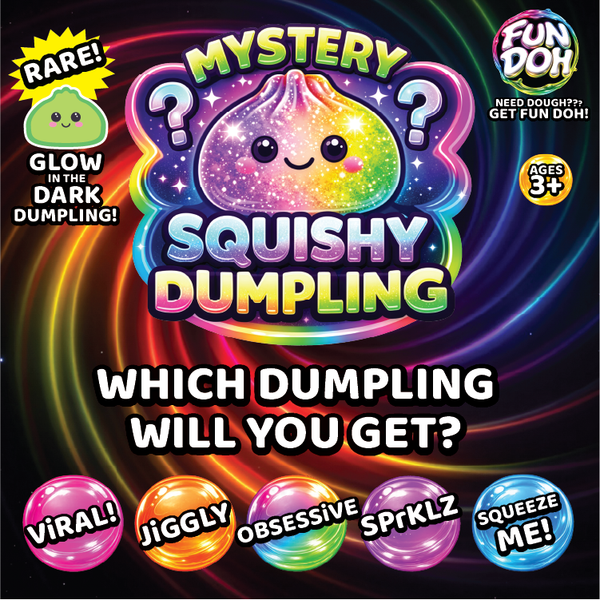 Novelty Brands - Fun Doh Mystery Dumpling Squishy Toy | 12-Piece Display