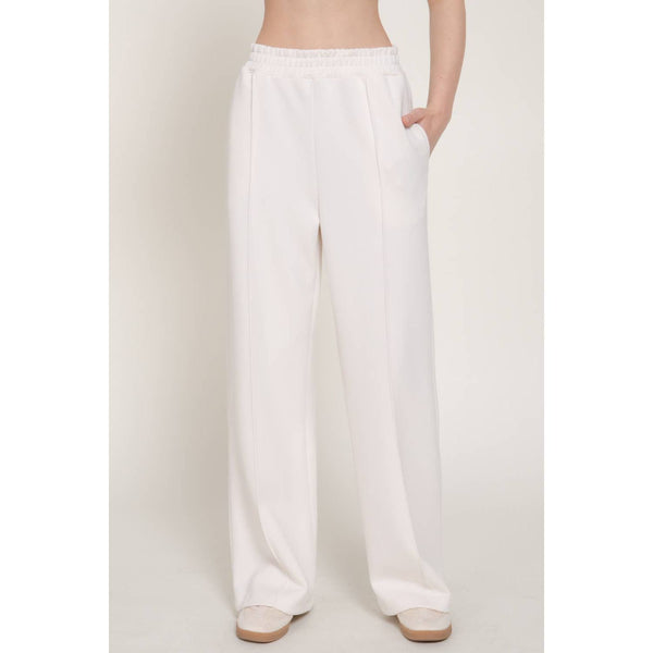 Elastic Waist Soft Modal Scuba Wide Pants