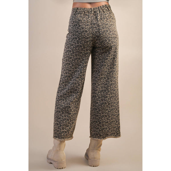 Leopard Printed Marine Straight Pants