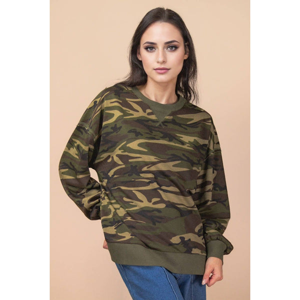 Leopard Printed Knit Casual Top