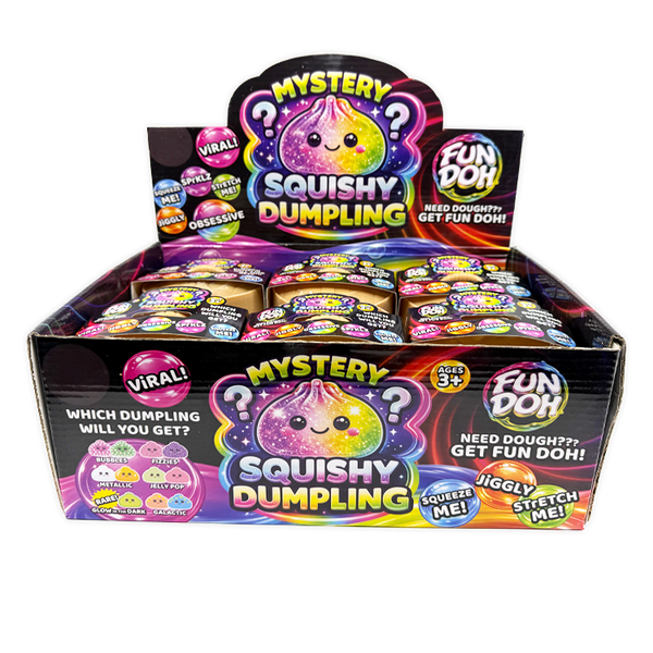 Novelty Brands - Fun Doh Mystery Dumpling Squishy Toy | 12-Piece Display