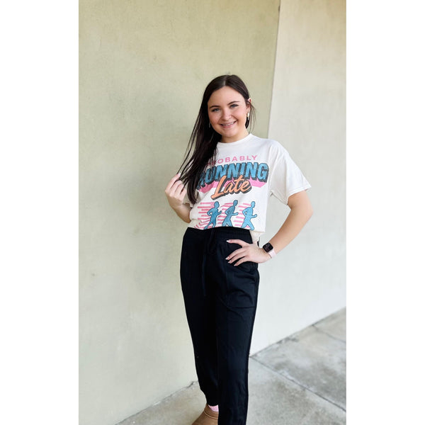 High Waist Solid Knit Jogger Pants