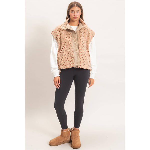 Polka Dot Sherpa Vest
