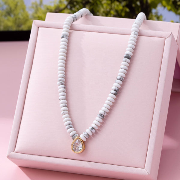 JOSSLYN by wall to wall - NATURAL SEMI PRECIOUS STONE BEADED CHARM NECKLACE | 80N92658