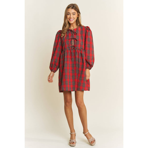 Green Christmas Plaid Dress