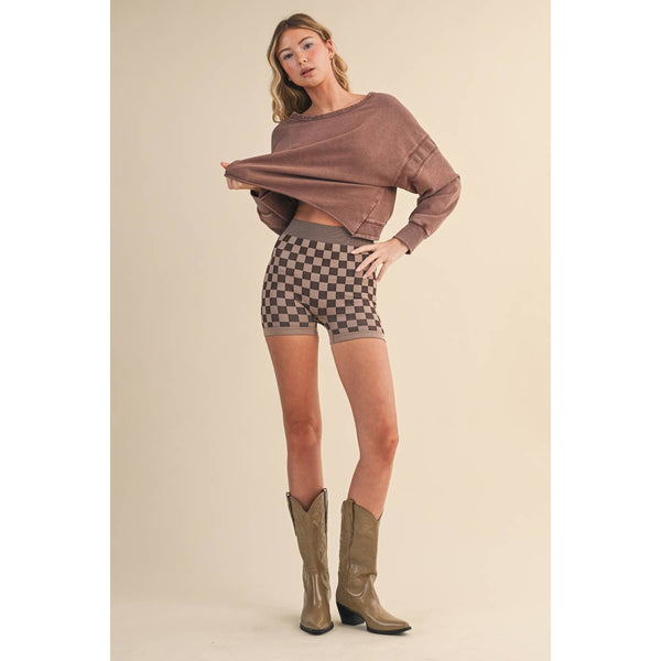 Mineral Wash Cutout Back Layering Sweatshirt