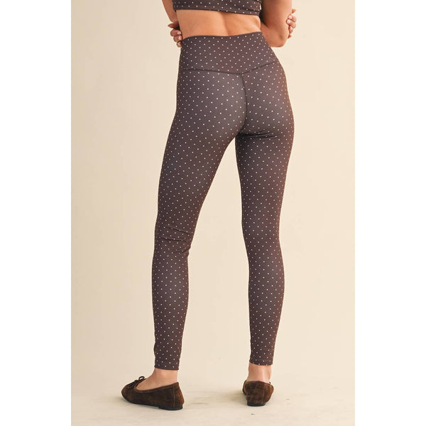 Polka Dot Print High Waist Crossover Legging by KIMBERLY C