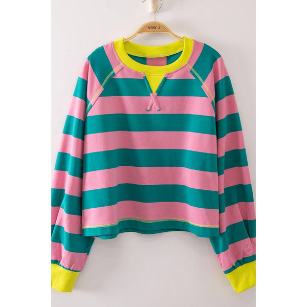 Casual Stripe Cropped Top