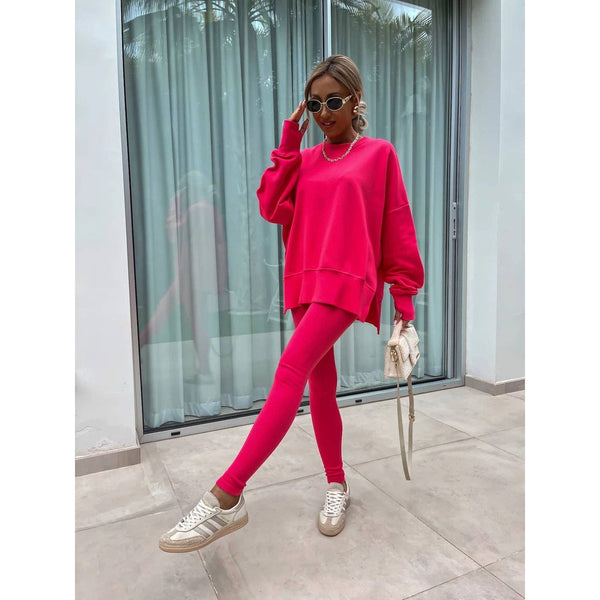 Suhkasana - Oversized Sweatshirt and Leggings Two Piece Set