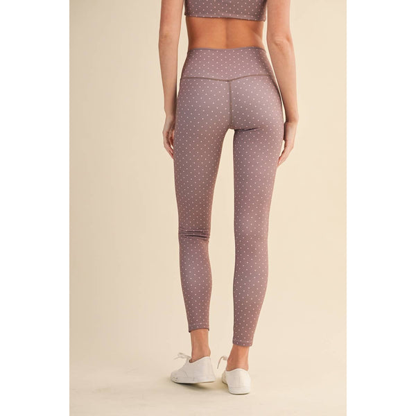 Polka Dot Print High Waist Crossover Legging by KIMBERLY C