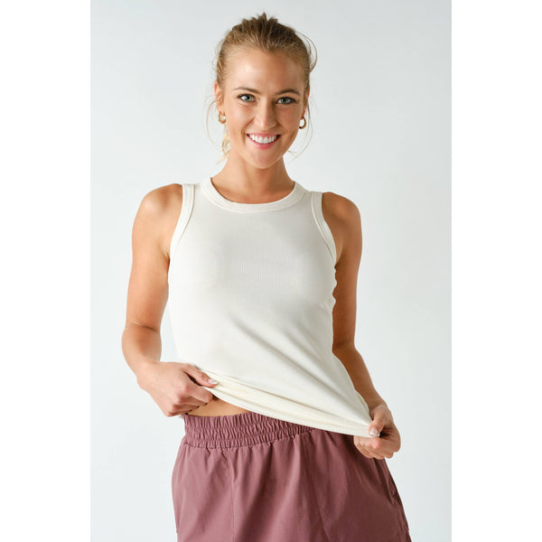 Mono B - Essential Micro-Ribbed Athleisure Tank Top