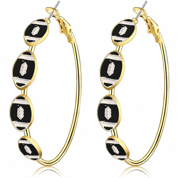 Gameday Football Baseball Hoop Earrings | 40E501