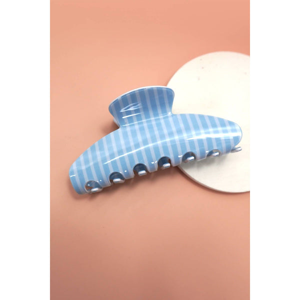 JOSSLYN by wall to wall - JUMBO STRIPE PLAID OVAL HAIR CLAW CLIPS | 40H1020